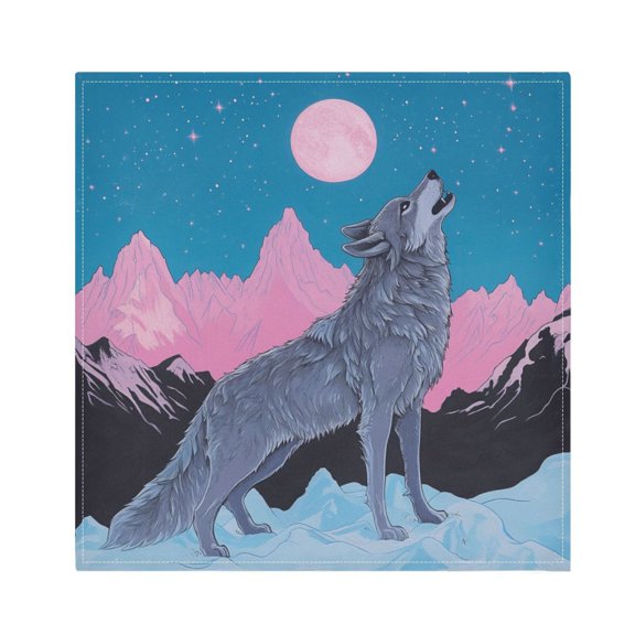 Napkin Satin Napkin 20*20Inchx1 Kitchen Towel Dinner Plate Towel Decorative Towel Napkin Tea Towel Suitable For Kitchen Table Cool Wolf Roar