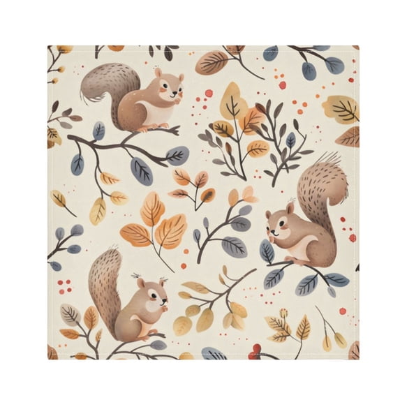 Napkin Satin Napkin 20*20Inchx1 Kitchen Towel Dinner Plate Towel Decorative Towel Napkin Tea Towel Suitable For Kitchen Table Cute Squirrel
