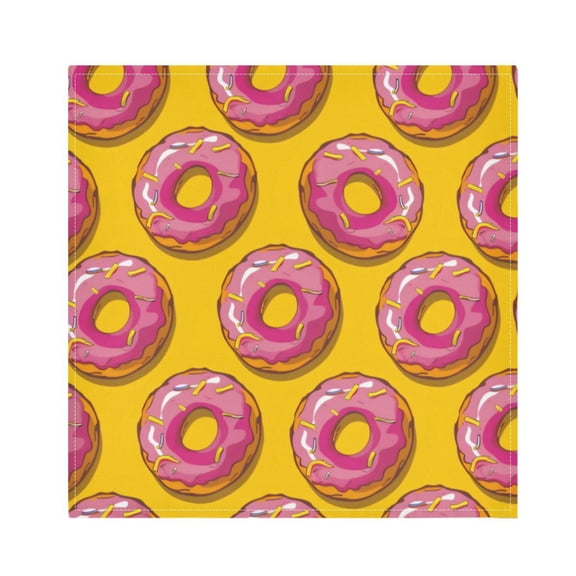 Napkin Satin Napkin 20*20Inchx1 Kitchen Towel Dinner Plate Towel Decorative Towel Napkin Tea Towel Suitable For Kitchen Table Pink Donut