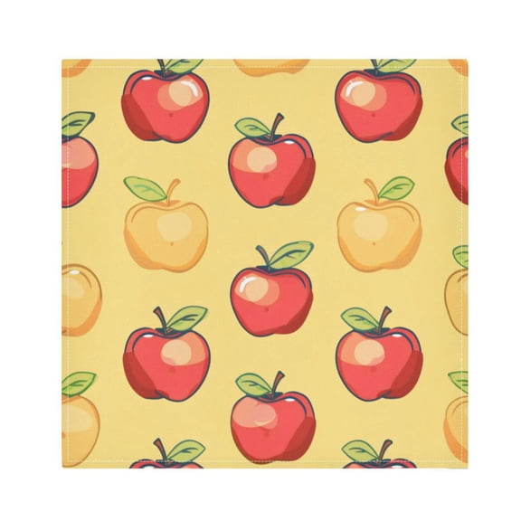 Napkin Satin Napkin 20*20Inchx1 Kitchen Towel Dinner Plate Towel Decorative Towel Napkin Tea Towel Suitable For Kitchen Table Red and Yellow Apple