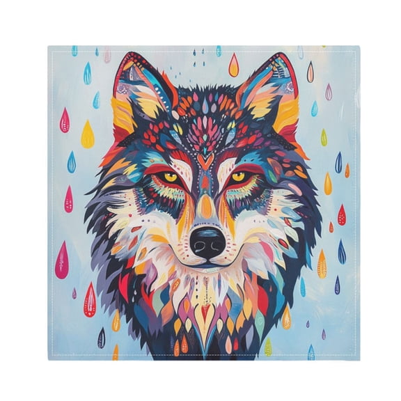 Napkin Satin Napkin 20*20Inchx1 Kitchen Towel Dinner Plate Towel Decorative Towel Napkin Tea Towel Suitable For Kitchen Table The Wolf and The Rain