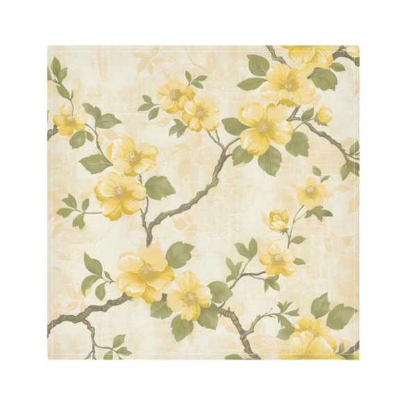 Napkin Satin Napkin 20*20Inchx1 Kitchen Towel Dinner Plate Towel Decorative Towel Napkin Tea Towel Suitable For Kitchen Table Twig Yellow Flower