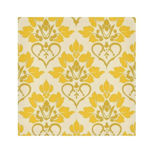 Napkin Satin Napkin 20*20Inchx1 Kitchen Towel Dinner Plate Towel Decorative Towel Napkin Tea Towel Suitable For Kitchen Table Yellow Pattern