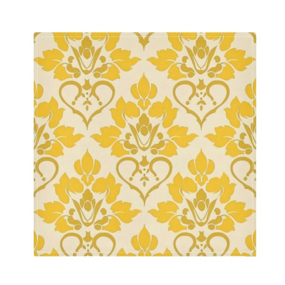 Napkin Satin Napkin 20*20Inchx1 Kitchen Towel Dinner Plate Towel Decorative Towel Napkin Tea Towel Suitable For Kitchen Table Yellow Pattern
