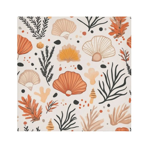 Napkin Satin Napkin 20*20Inchx1 Kitchen Towel Dinner Plate Towel Decorative Towel Napkin Tea Towel Suitable For Kitchen Table Beautiful Shells Of Colour