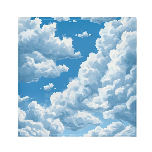 Napkin Satin Napkin 20*20Inchx1 Kitchen Towel Dinner Plate Towel Decorative Towel Napkin Tea Towel Suitable For Kitchen Table Blue Sky and White Clouds