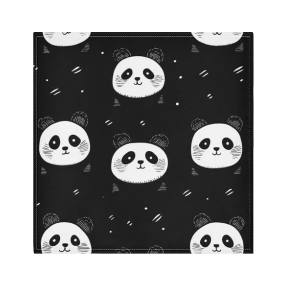 Napkin Satin Napkin 20*20Inchx1 Kitchen Towel Dinner Plate Towel Decorative Towel Napkin Tea Towel Suitable For Kitchen Table Cartoon Black Panda Face