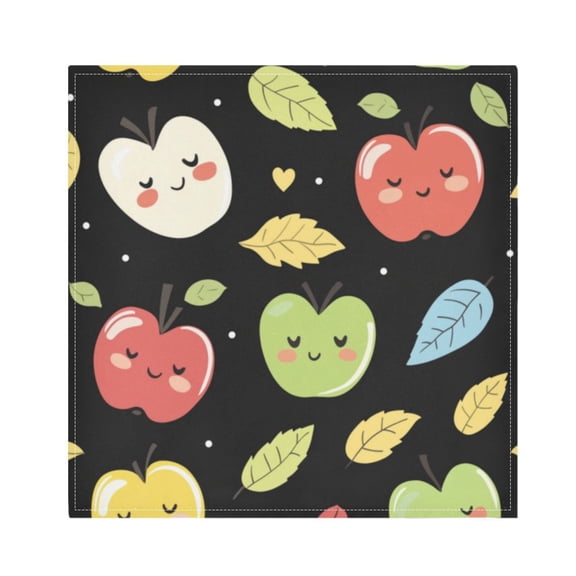 Napkin Satin Napkin 20*20Inchx1 Kitchen Towel Dinner Plate Towel Decorative Towel Napkin Tea Towel Suitable For Kitchen Table Cartoon Closed Eyes Apple
