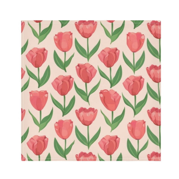 Napkin Satin Napkin 20*20Inchx1 Kitchen Towel Dinner Plate Towel Decorative Towel Napkin Tea Towel Suitable For Kitchen Table Cartoon Red Flower Seamless3