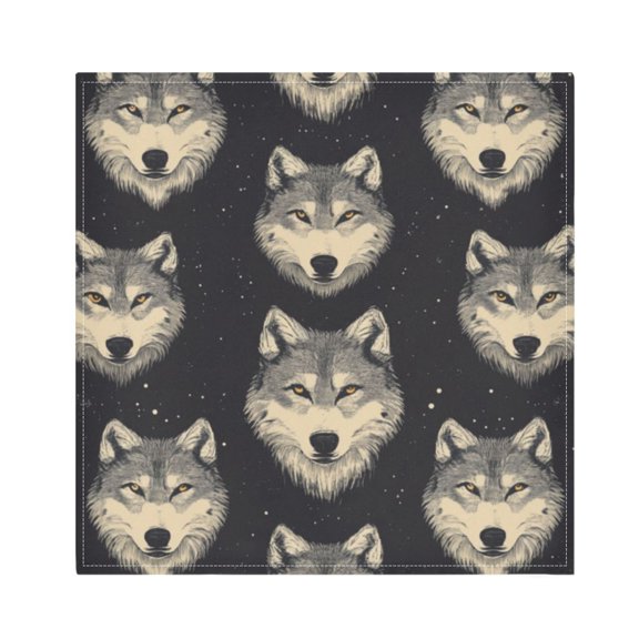 Napkin Satin Napkin 20*20Inchx1 Kitchen Towel Dinner Plate Towel Decorative Towel Napkin Tea Towel Suitable For Kitchen Table Cartoon Wolf Face Seamless