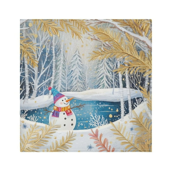Napkin Satin Napkin 20*20Inchx1 Kitchen Towel Dinner Plate Towel Decorative Towel Napkin Tea Towel Suitable For Kitchen Table Christmas Colored Hat Snowman