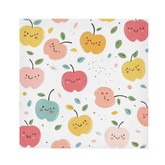 Napkin Satin Napkin 20*20Inchx1 Kitchen Towel Dinner Plate Towel Decorative Towel Napkin Tea Towel Suitable For Kitchen Table Color Cartoon Apple Cute