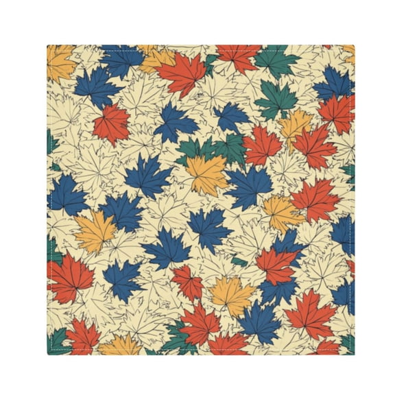 Napkin Satin Napkin 20*20Inchx1 Kitchen Towel Dinner Plate Towel Decorative Towel Napkin Tea Towel Suitable For Kitchen Table Colorful Cartoon Maple Leaf