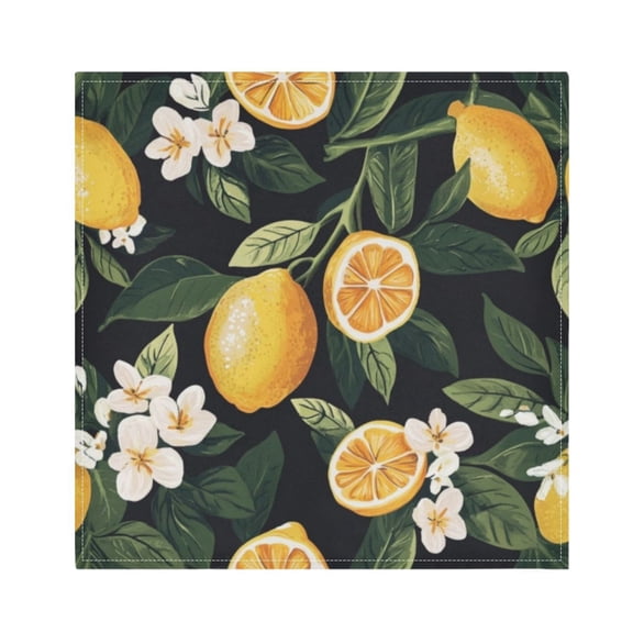 Napkin Satin Napkin 20*20Inchx1 Kitchen Towel Dinner Plate Towel Decorative Towel Napkin Tea Towel Suitable For Kitchen Table Pretty Yellow Lemons and Flowers