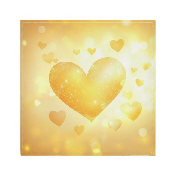 Napkin Satin Napkin 20*20Inchx1 Kitchen Towel Dinner Plate Towel Decorative Towel Napkin Tea Towel Suitable For Kitchen Table Valentine's Day Yellow Love