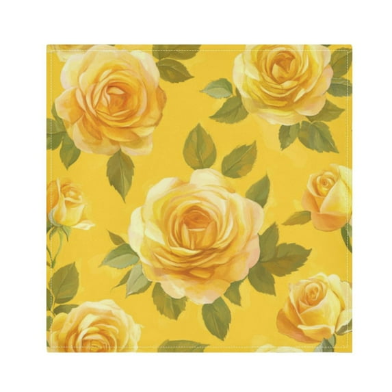 Napkin Satin Napkin 20*20Inchx4 Kitchen Towel Dinner Plate Towel Decorative Towel Napkin Tea Towel Suitable For Kitchen Table Beautiful Yellow Roses2