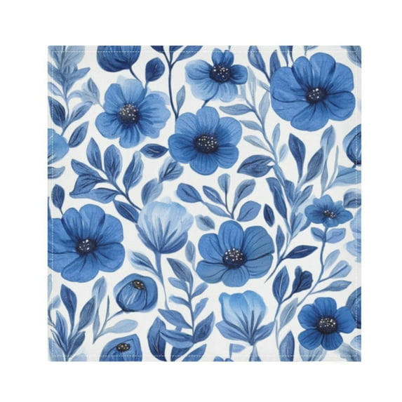 Napkin Satin Napkin 20*20Inchx4 Kitchen Towel Dinner Plate Towel Decorative Towel Napkin Tea Towel Suitable For Kitchen Table Blue Flower Cartoon