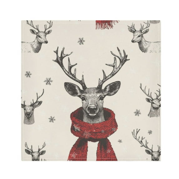Napkin Satin Napkin 20*20Inchx4 Kitchen Towel Dinner Plate Towel Decorative Towel Napkin Tea Towel Suitable For Kitchen Table Christmas Cute Deer