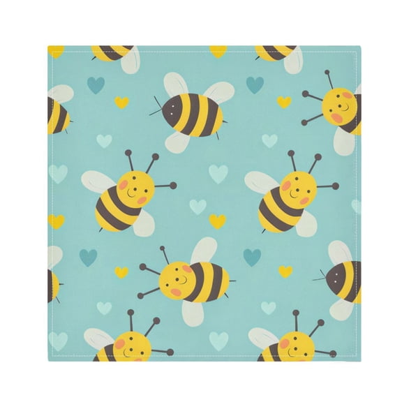 Napkin Satin Napkin 20*20Inchx4 Kitchen Towel Dinner Plate Towel Decorative Towel Napkin Tea Towel Suitable For Kitchen Table Lovely Bee