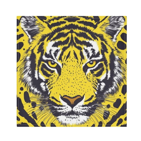 Napkin Satin Napkin 20*20Inchx4 Kitchen Towel Dinner Plate Towel Decorative Towel Napkin Tea Towel Suitable For Kitchen Table Yellow Eyed Tiger