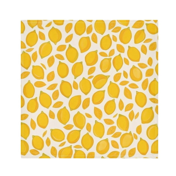 Napkin Satin Napkin 20*20Inchx4 Kitchen Towel Dinner Plate Towel Decorative Towel Napkin Tea Towel Suitable For Kitchen Table Beautiful Yellow Lemon Seamless