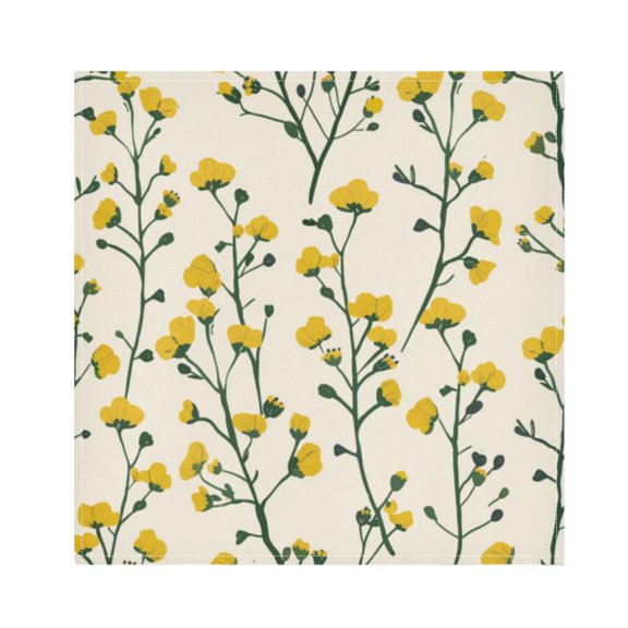 Napkin Satin Napkin 20*20Inchx6 Kitchen Towel Dinner Plate Towel Decorative Towel Napkin Tea Towel Suitable For Kitchen Table Cartoon Yellow Flower1