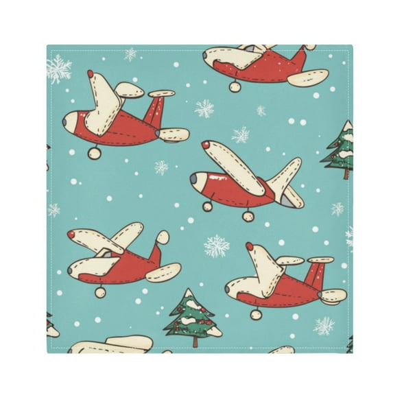 Napkin Satin Napkin 20*20Inchx6 Kitchen Towel Dinner Plate Towel Decorative Towel Napkin Tea Towel Suitable For Kitchen Table Christmas Cartoon Plane