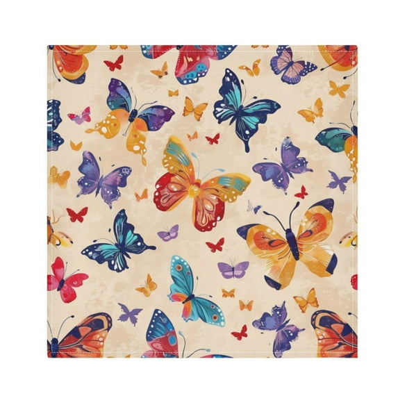 Napkin Satin Napkin 20*20Inchx6 Kitchen Towel Dinner Plate Towel Decorative Towel Napkin Tea Towel Suitable For Kitchen Table Colorful Butterfly