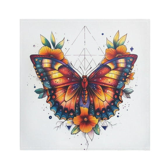 Napkin Satin Napkin 20*20Inchx6 Kitchen Towel Dinner Plate Towel Decorative Towel Napkin Tea Towel Suitable For Kitchen Table Cool Colored Butterfly
