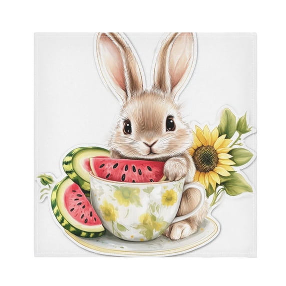 Napkin Satin Napkin 20*20Inchx6 Kitchen Towel Dinner Plate Towel Decorative Towel Napkin Tea Towel Suitable For Kitchen Table Teacup Cute Rabbit