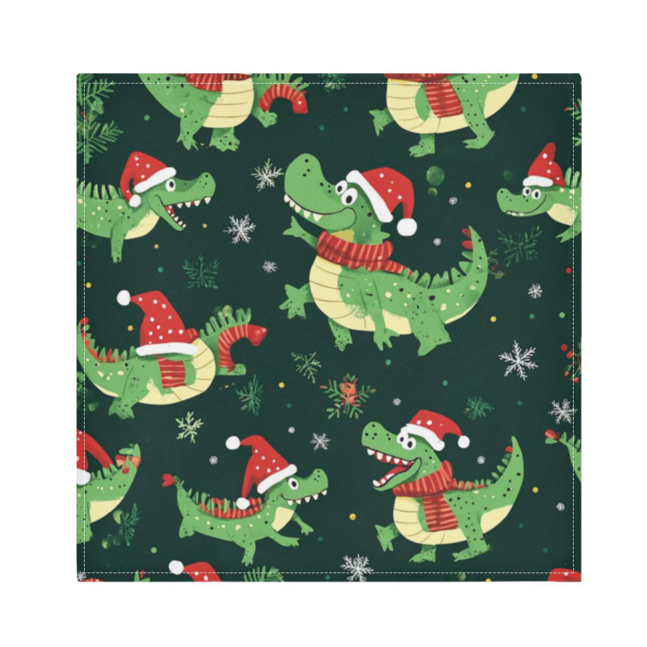 Napkin Satin Napkin 20*20Inchx6 Kitchen Towel Dinner Plate Towel Decorative Towel Napkin Tea Towel Suitable For Kitchen Table Christmas Cartoon Crocodile