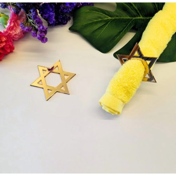 Napkin ring set, suitable for table decoration during festivals such as Hanukkah and Passover