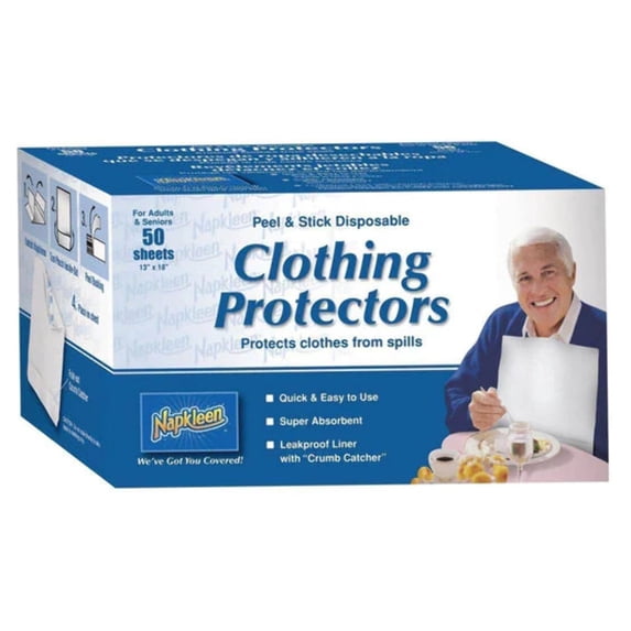 Napkleen Disposable Bib / Clothing Protector Complete Care Shop Pack Of 50