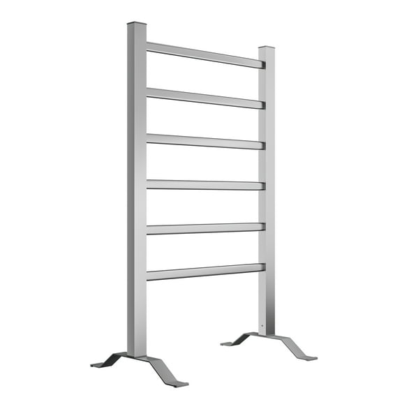 Naple Series 6-Bar Aluminum Wall Mounted/Free Standing Electric Towel Warmer Rack with Leg Attachment in Matte Finish