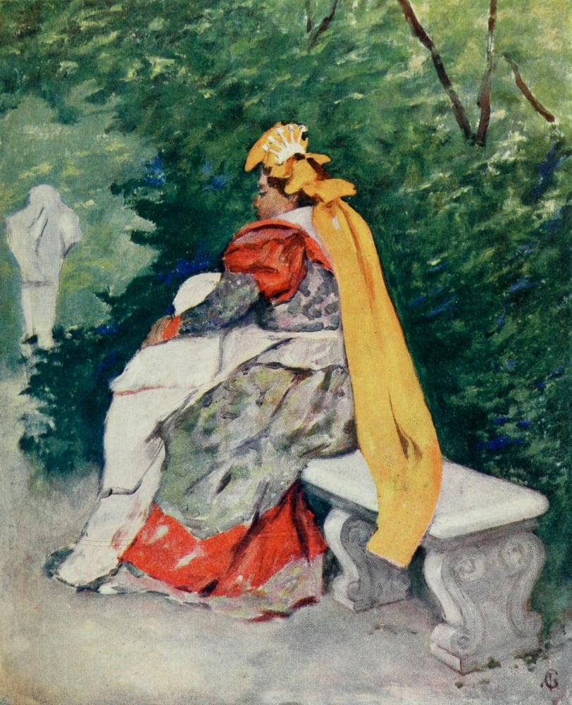 Naples 1904 A nurse in the Villa Nazionale Canvas Art - Augustine Fitzgerald (24 x 36)