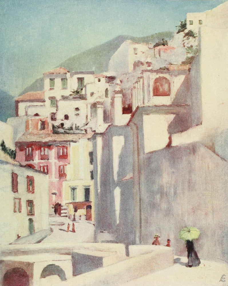 Naples 1904 Amalfi in Summer Canvas Art - Augustine Fitzgerald (18 x 24)