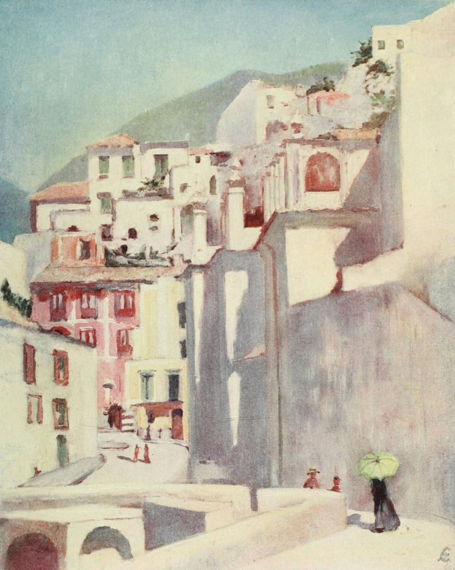 Naples 1904 Amalfi in Summer Canvas Art - Augustine Fitzgerald (24 x 36)