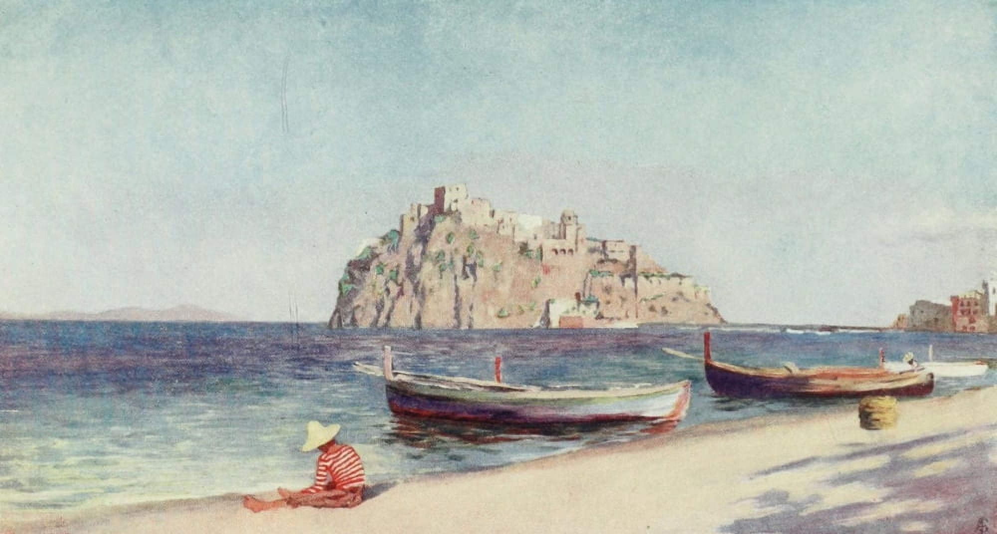 Naples 1904 Castle of the Pescara Ischia Canvas Art - Augustine Fitzgerald (24 x 36)