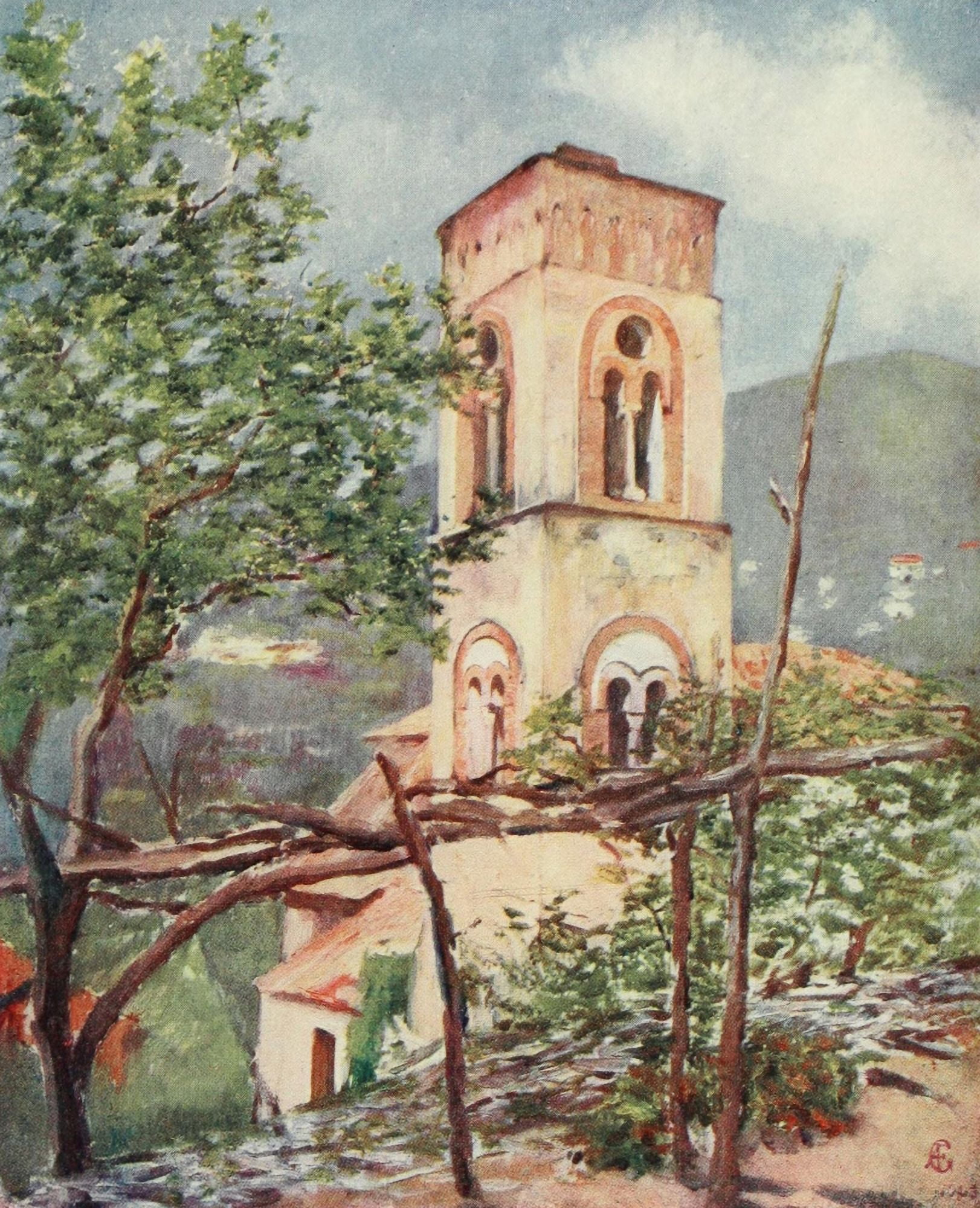 Naples 1904 Cathedral of Ravello Canvas Art - Augustine Fitzgerald (24 x 36)