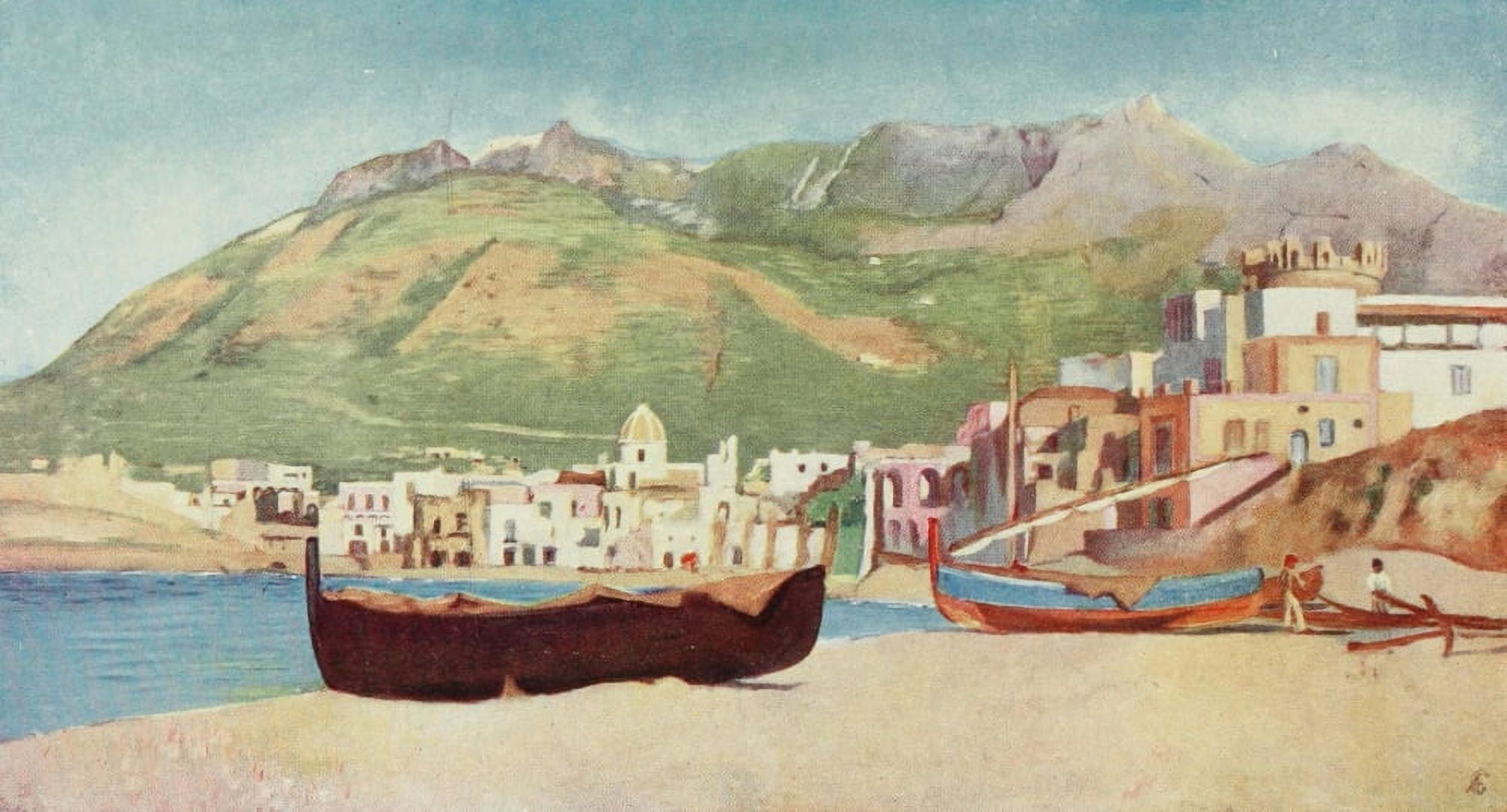 Naples 1904 Forio Ischia Canvas Art - Augustine Fitzgerald (18 x 24)