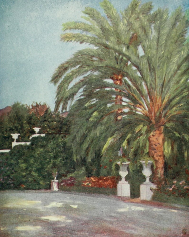 Naples 1904 Garden of Princess Gortchakows Villa Canvas Art - Augustine Fitzgerald (24 x 36)