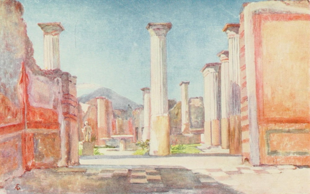 Naples 1904 House of Olconius Pompeii Canvas Art - Augustine Fitzgerald (24 x 36)