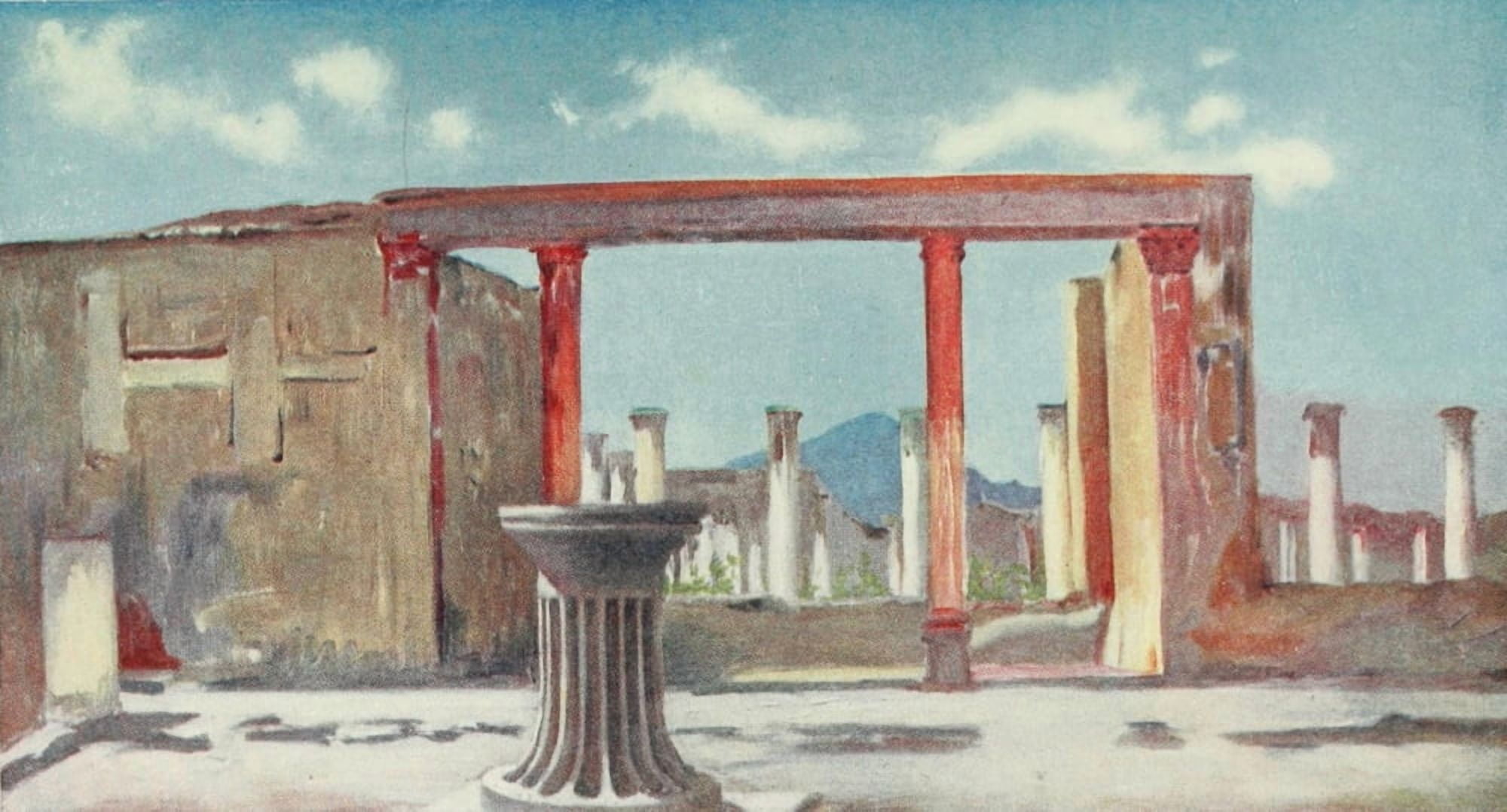 Naples 1904 House of the Faun Pompeii Canvas Art - Augustine Fitzgerald (18 x 24)