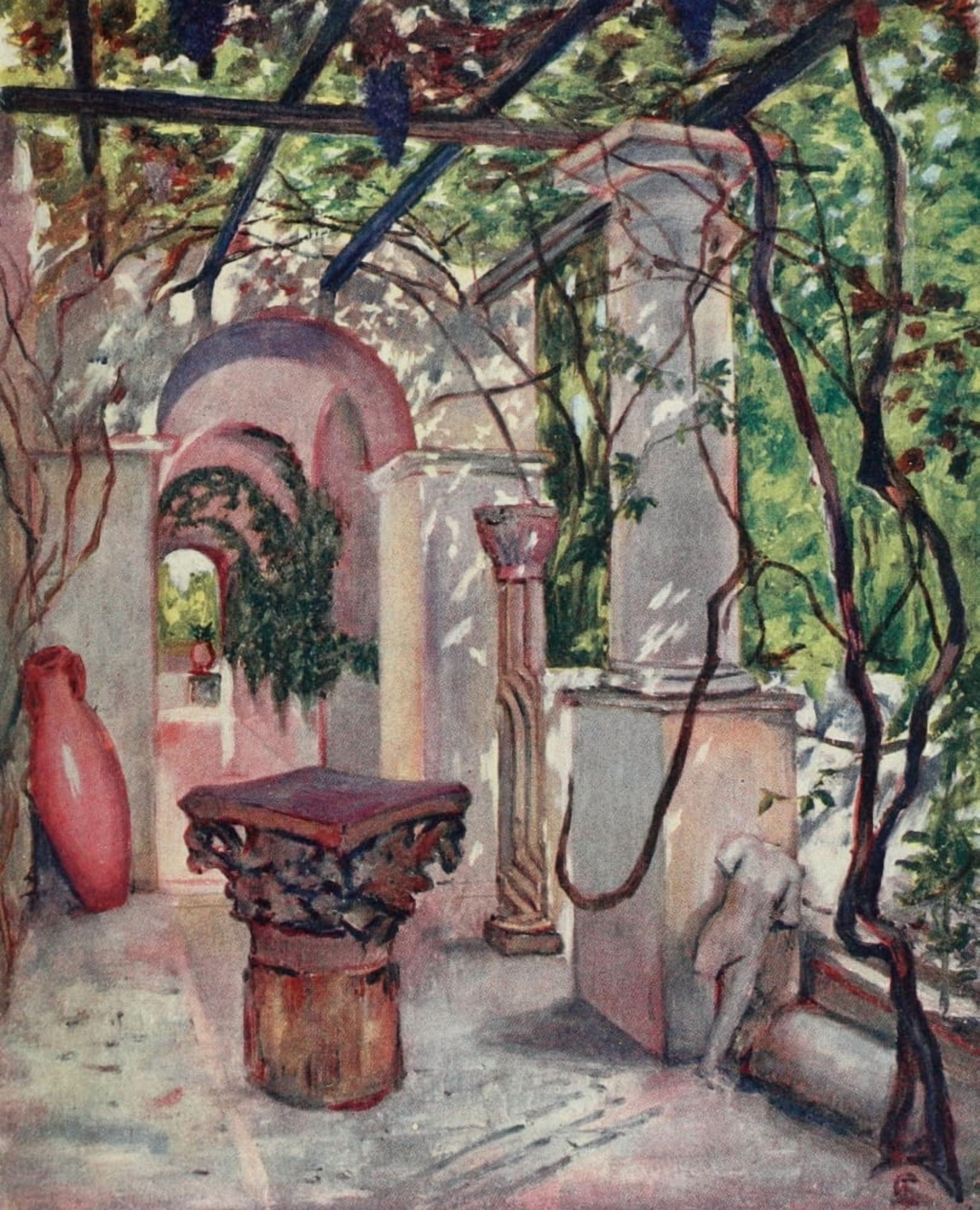 Naples 1904 In the villa Munthe Anacapri Canvas Art - Augustine Fitzgerald (18 x 24)