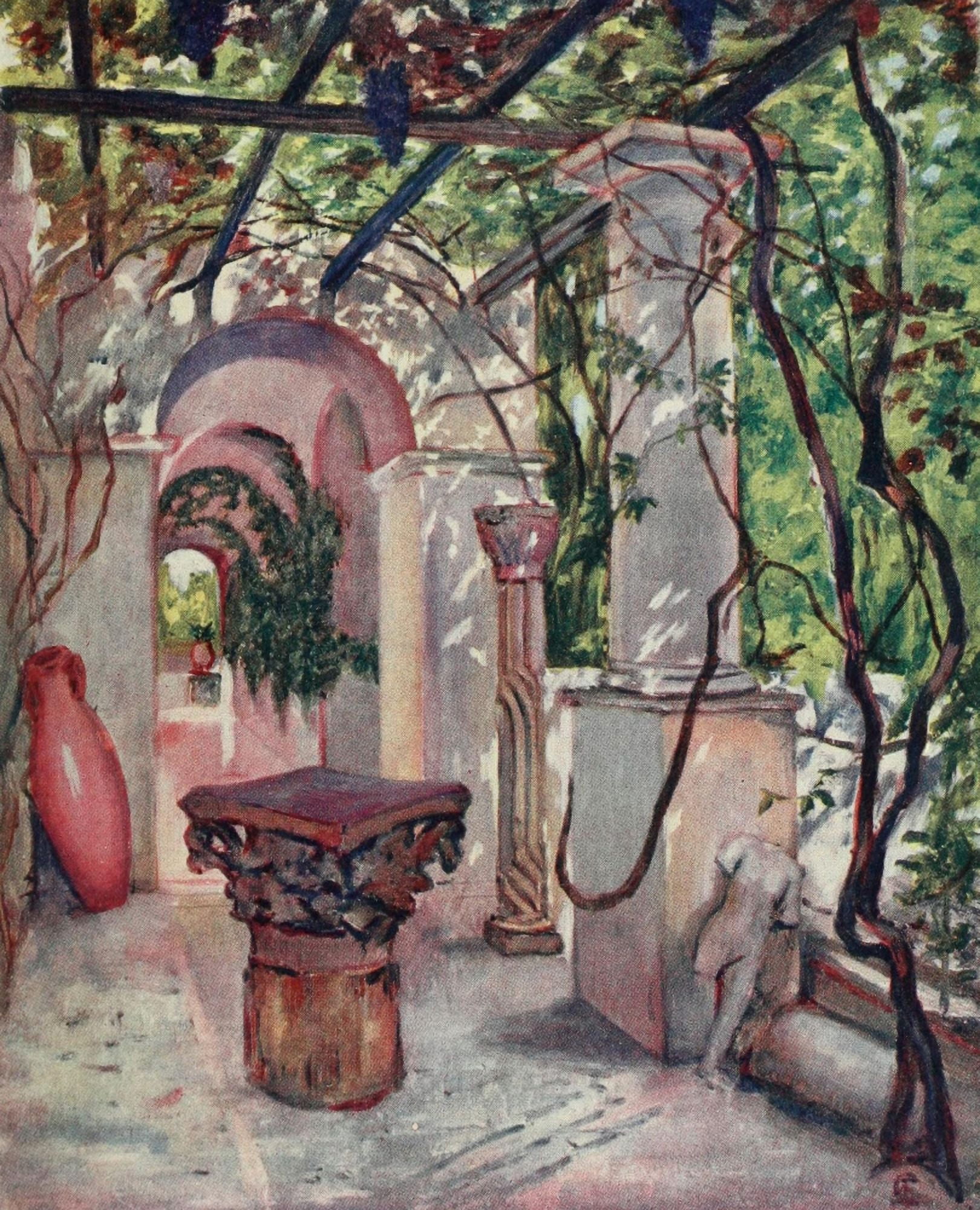 Naples 1904 In the villa Munthe Anacapri Canvas Art - Augustine Fitzgerald (24 x 36)