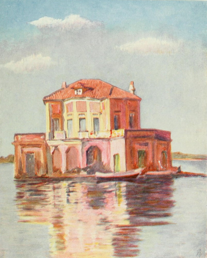 Naples 1904 Old pavilion of the Lago di Fusaro Canvas Art - Augustine Fitzgerald (18 x 24)