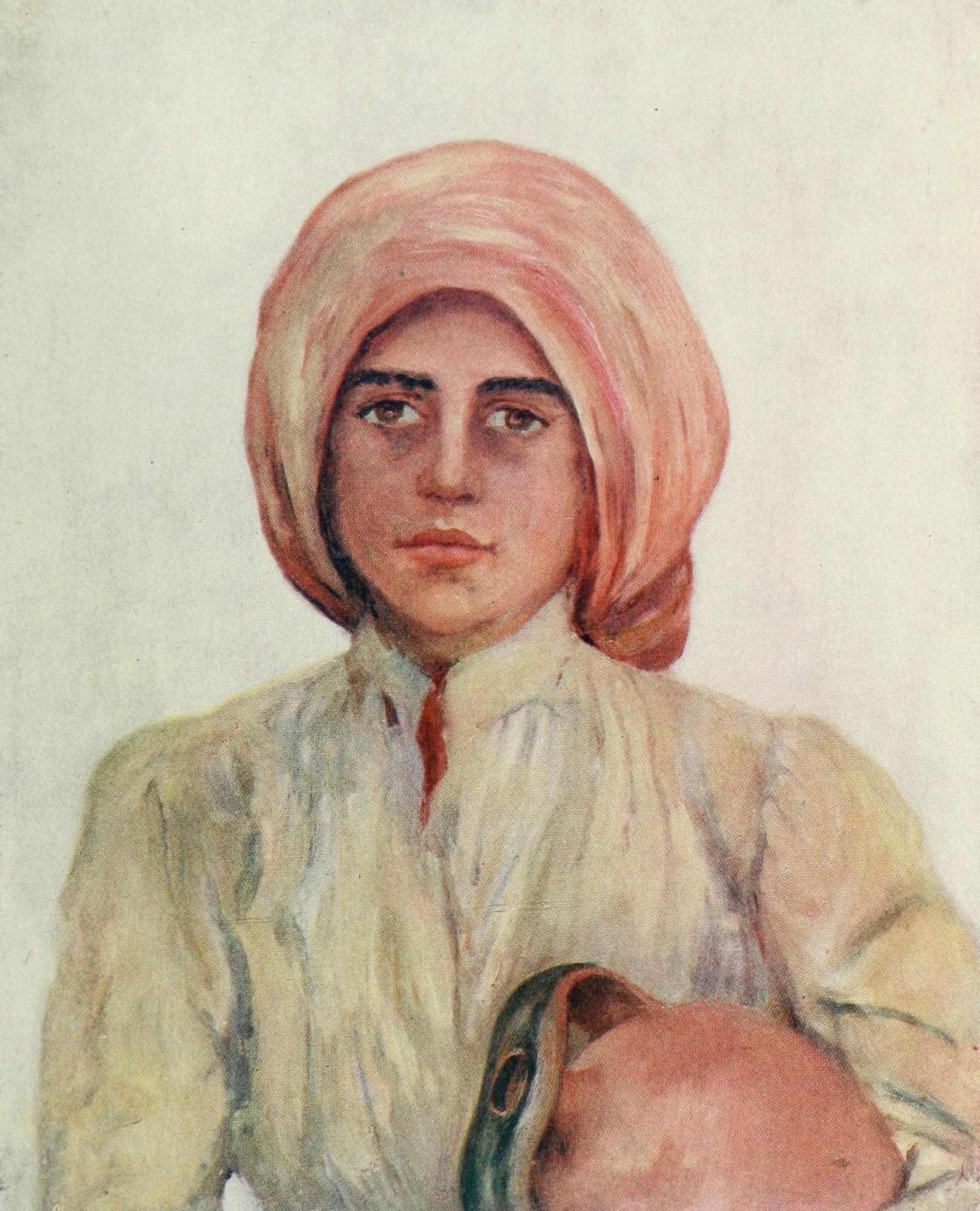 Naples 1904 Peasant girl of Capri Canvas Art - Augustine Fitzgerald (18 x 24)