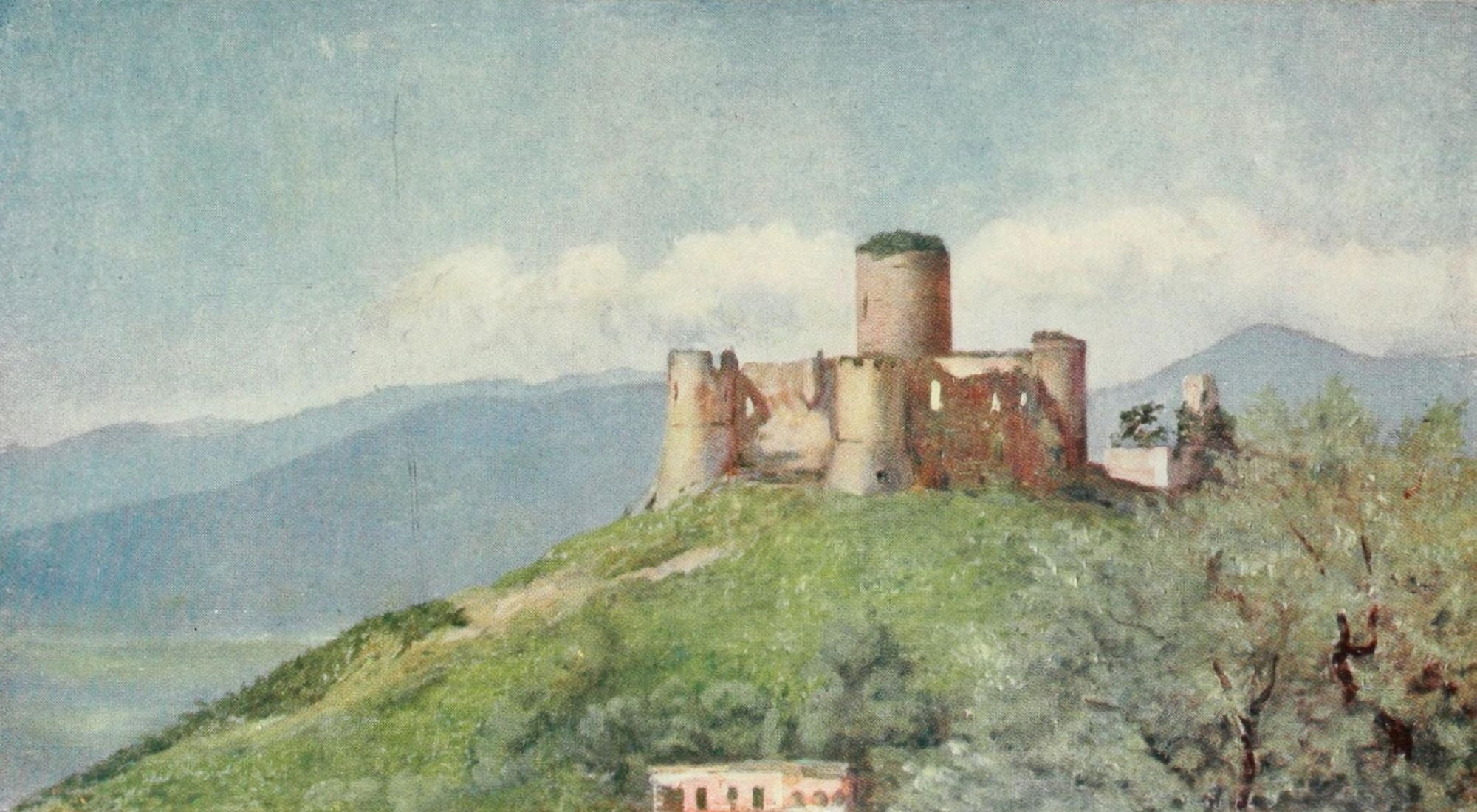 Naples 1904 Ruined castle of Lattere Canvas Art - Augustine Fitzgerald (18 x 24)