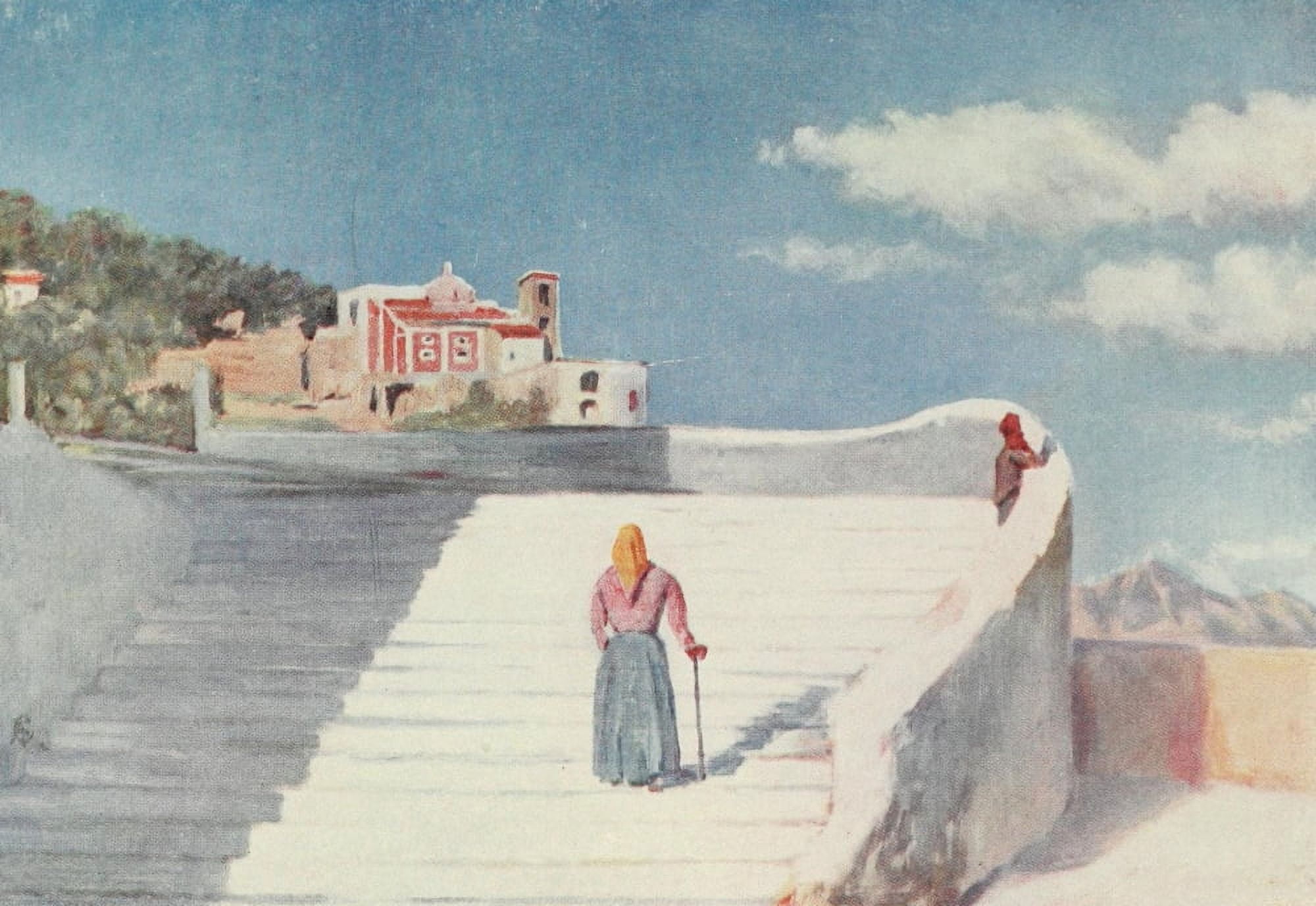 Naples 1904 Street of Atrani Canvas Art - Augustine Fitzgerald (18 x 24)