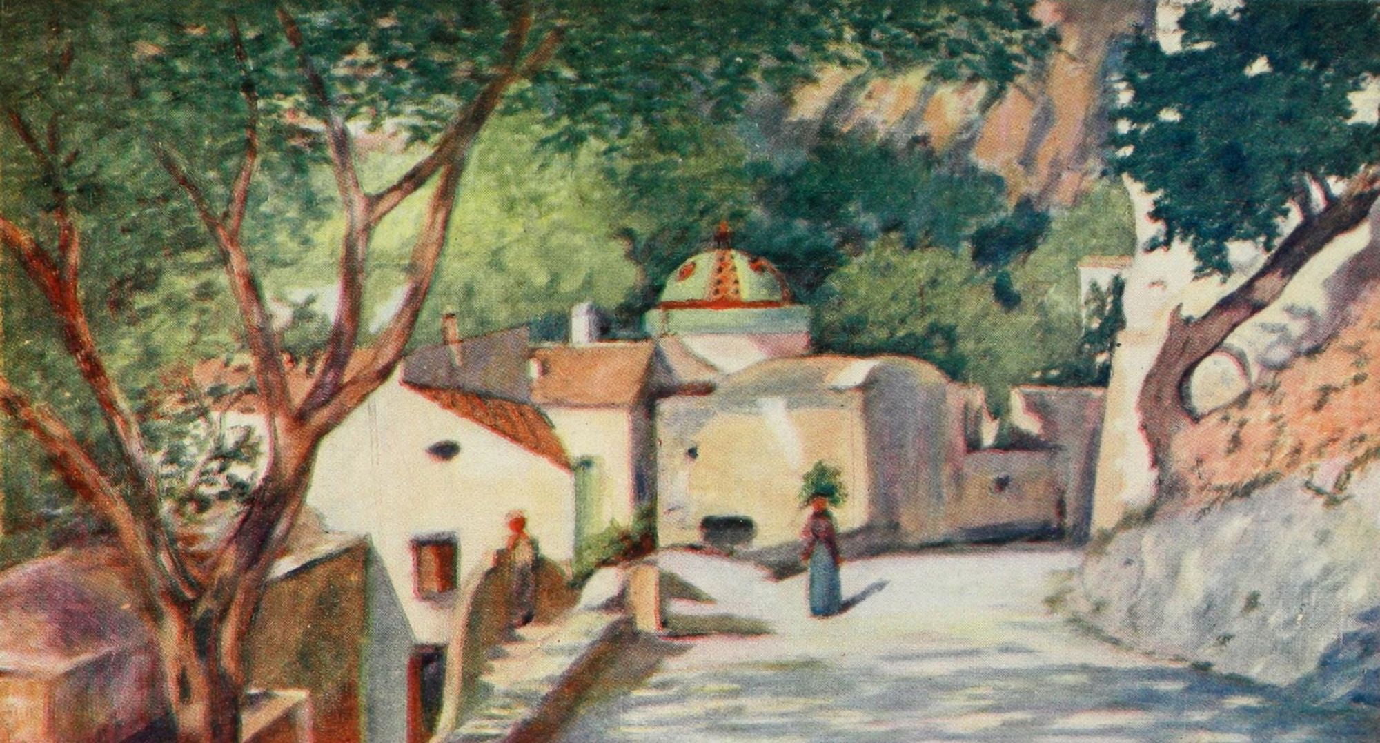 Naples 1904 Street of Positano Canvas Art - Augustine Fitzgerald (18 x 24)